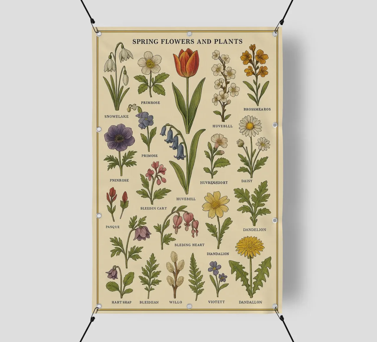 fiocco di neve primula tulipano brossemaeros telo in pvc da Graham Robertson