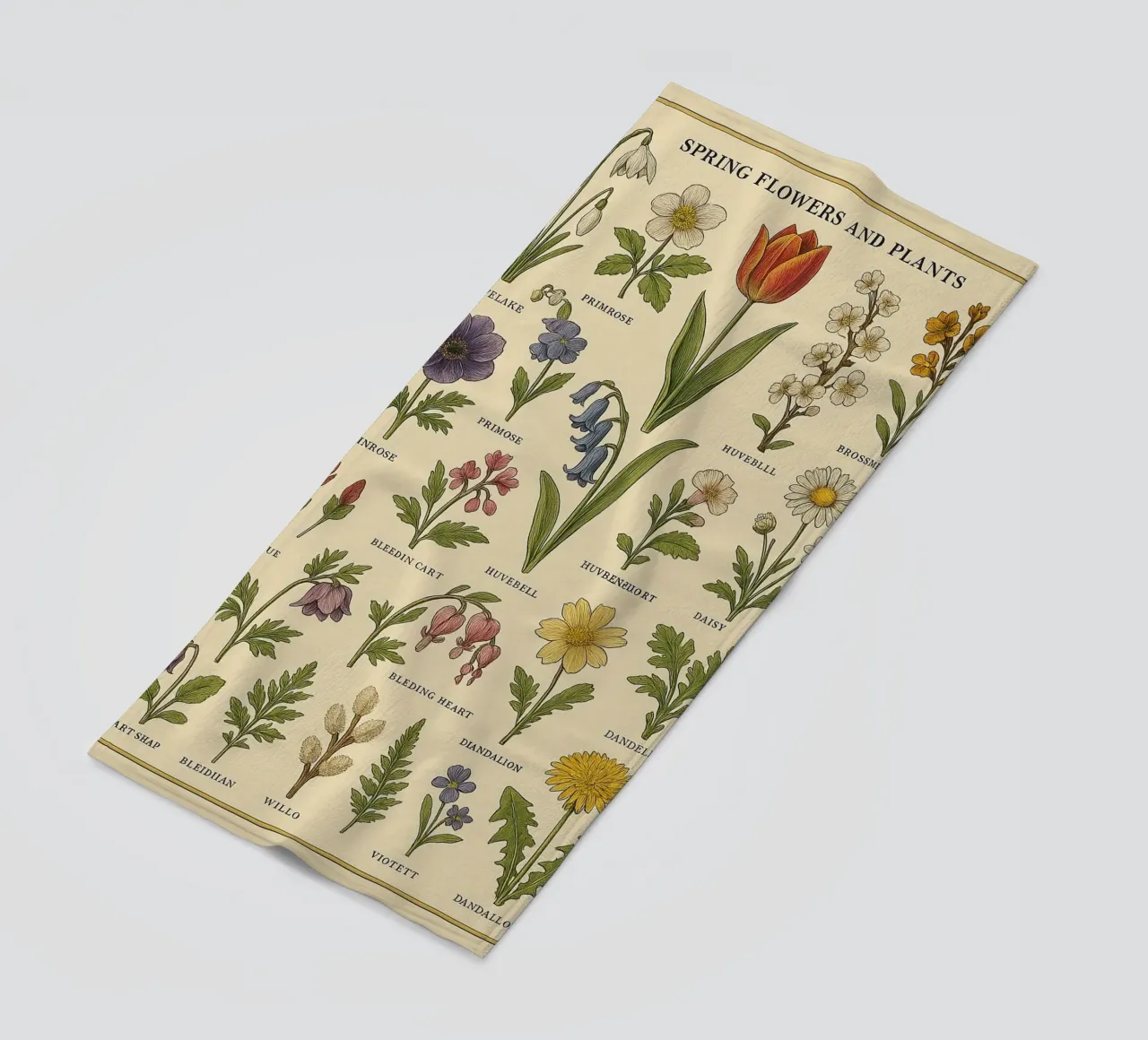fiocco di neve primula tulipano brossemaeros telo mare da Graham Robertson