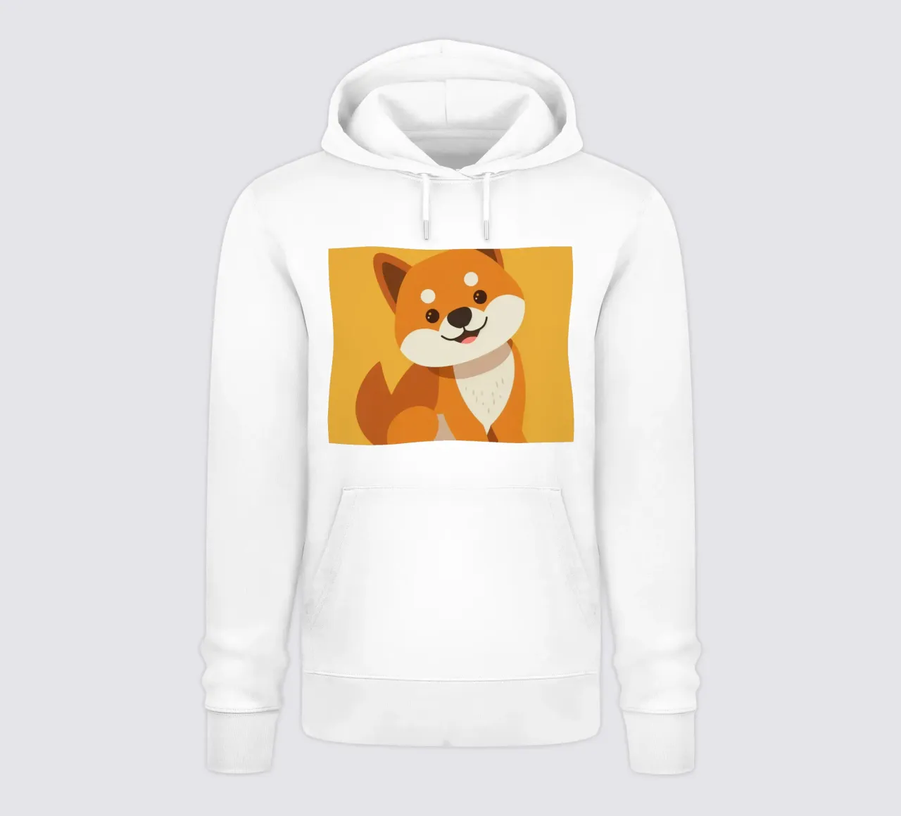 Carino Shiba Inu a cartoni animati con un'espressione amichevole felpa con cappuccio da DesignDoodle