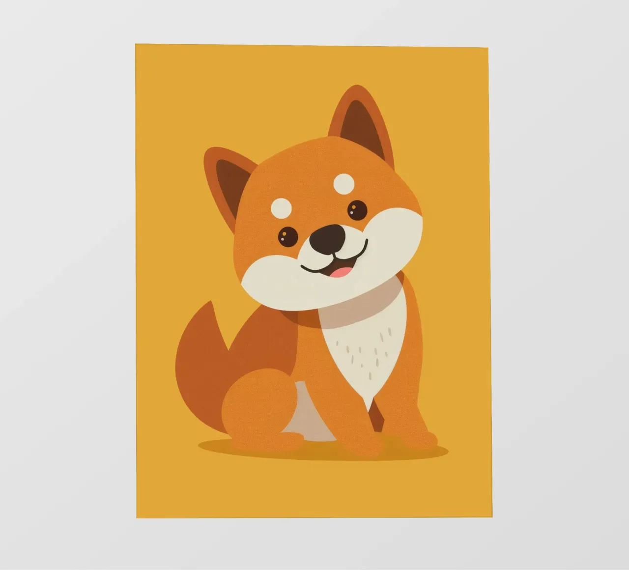 Carino Shiba Inu a cartoni animati con un'espressione amichevole telo in pvc da DesignDoodle