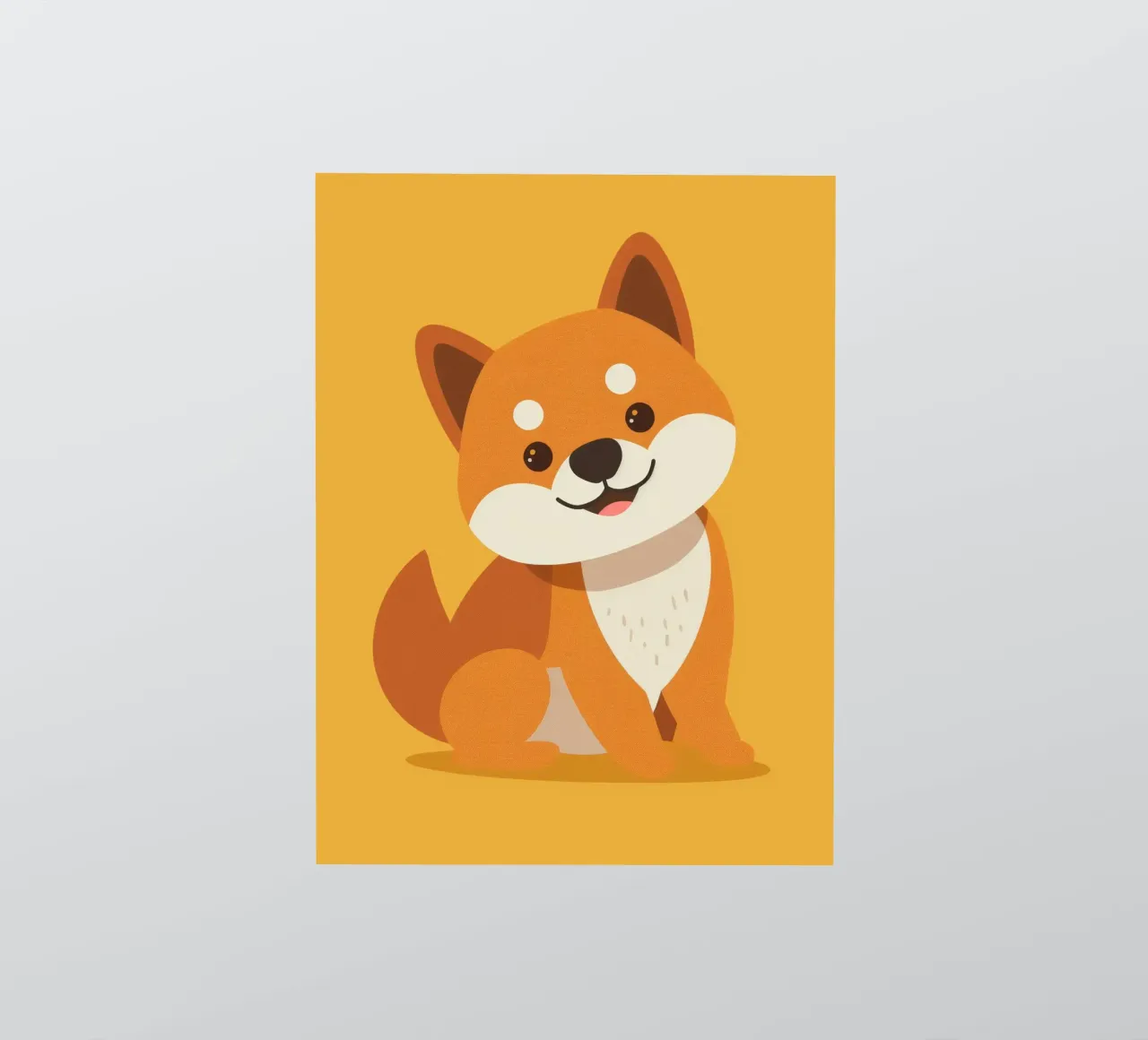 Cute cartoon Shiba Inu with a friendly expression sticker by DesignDoodle