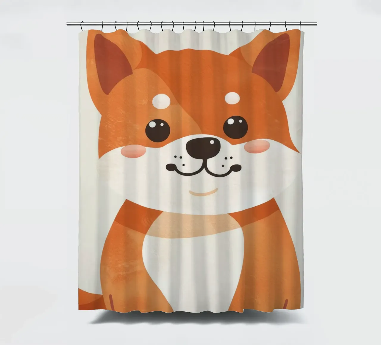 Allegro Shiba Inu dagli occhi luminosi e dal sorriso affascinante tenda da doccia da DesignDoodle