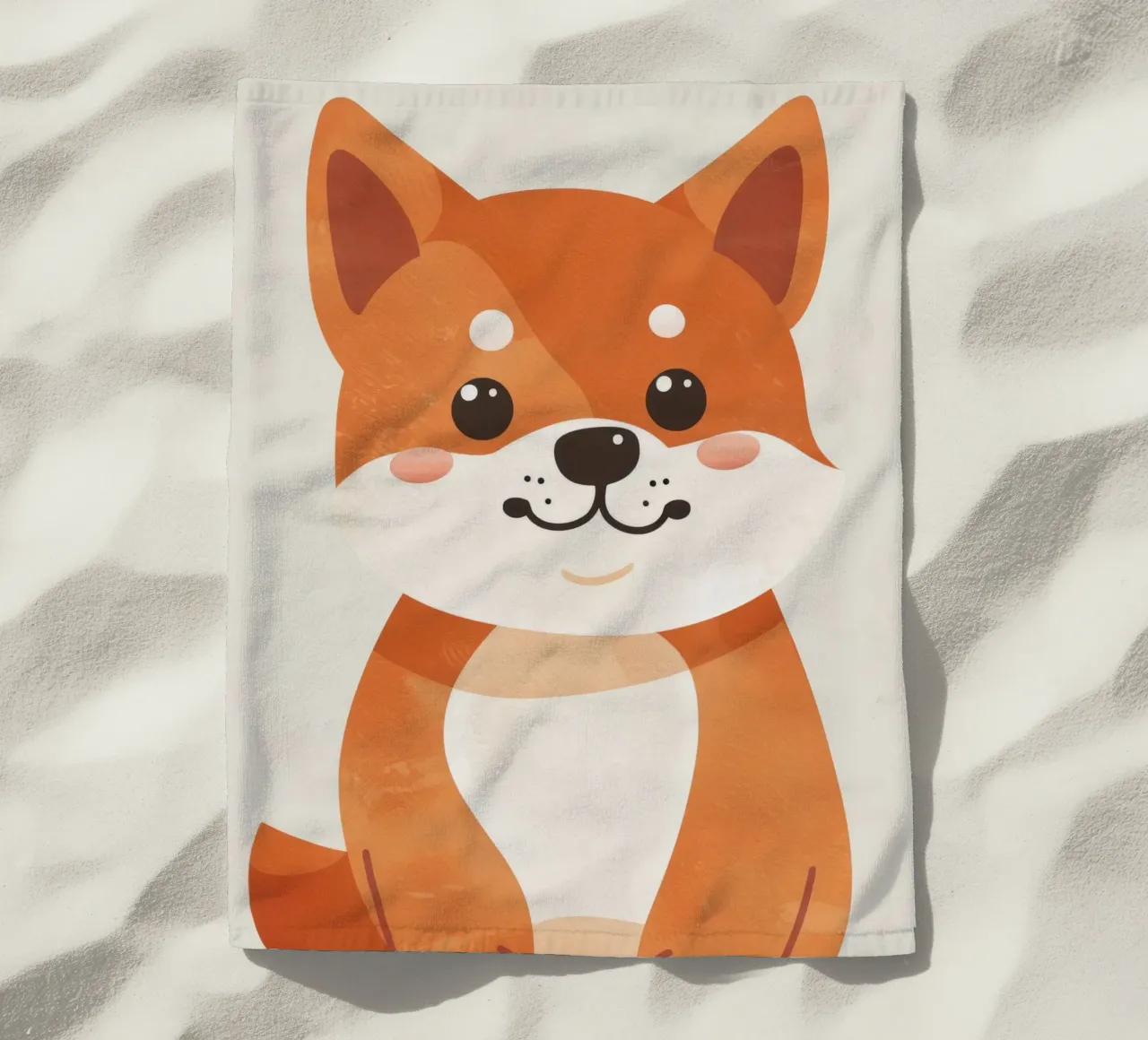 Allegro Shiba Inu dagli occhi luminosi e dal sorriso affascinante telo mare da DesignDoodle