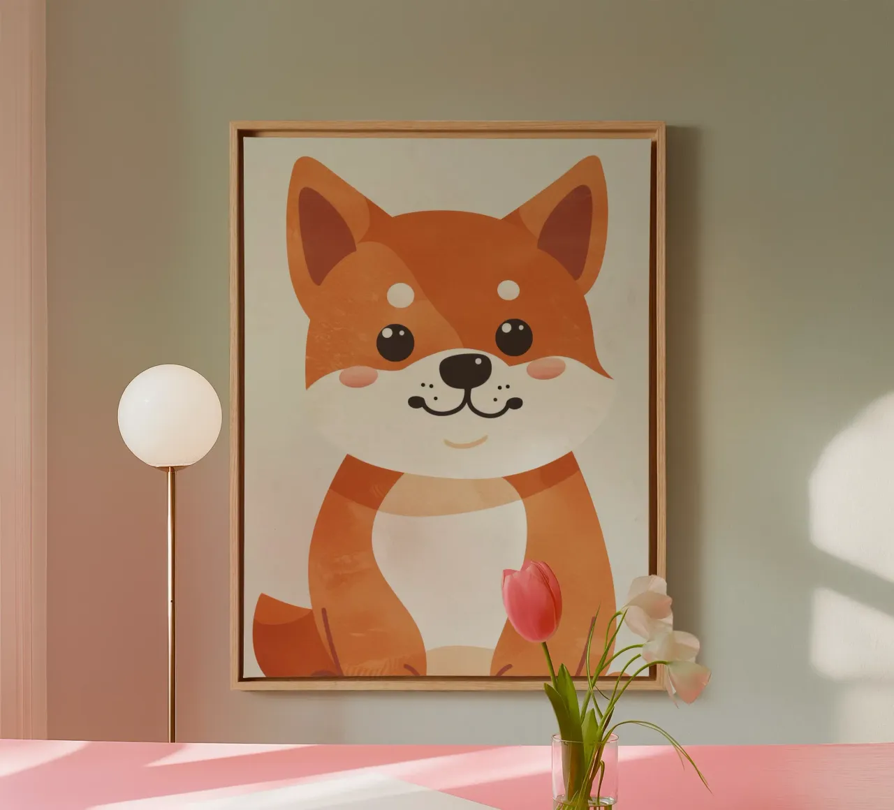 Vrolijke Shiba Inu met heldere ogen en charmante glimlach canvas van DesignDoodle