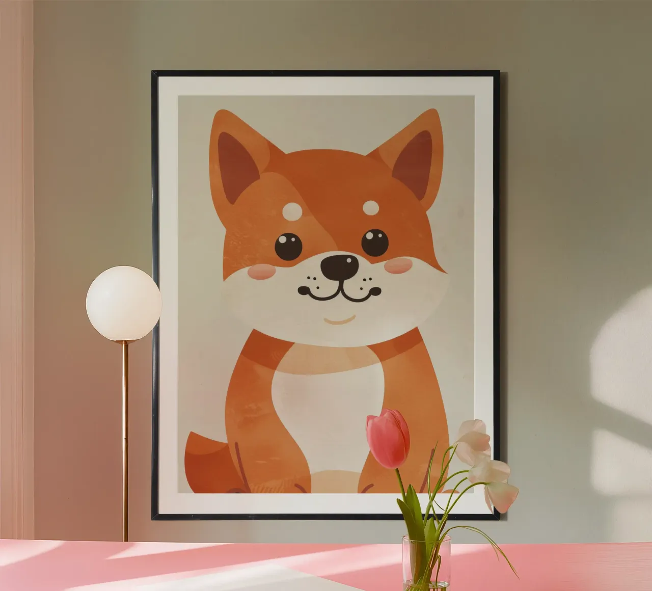 Allegro Shiba Inu dagli occhi luminosi e dal sorriso affascinante carta hahnemühle da DesignDoodle