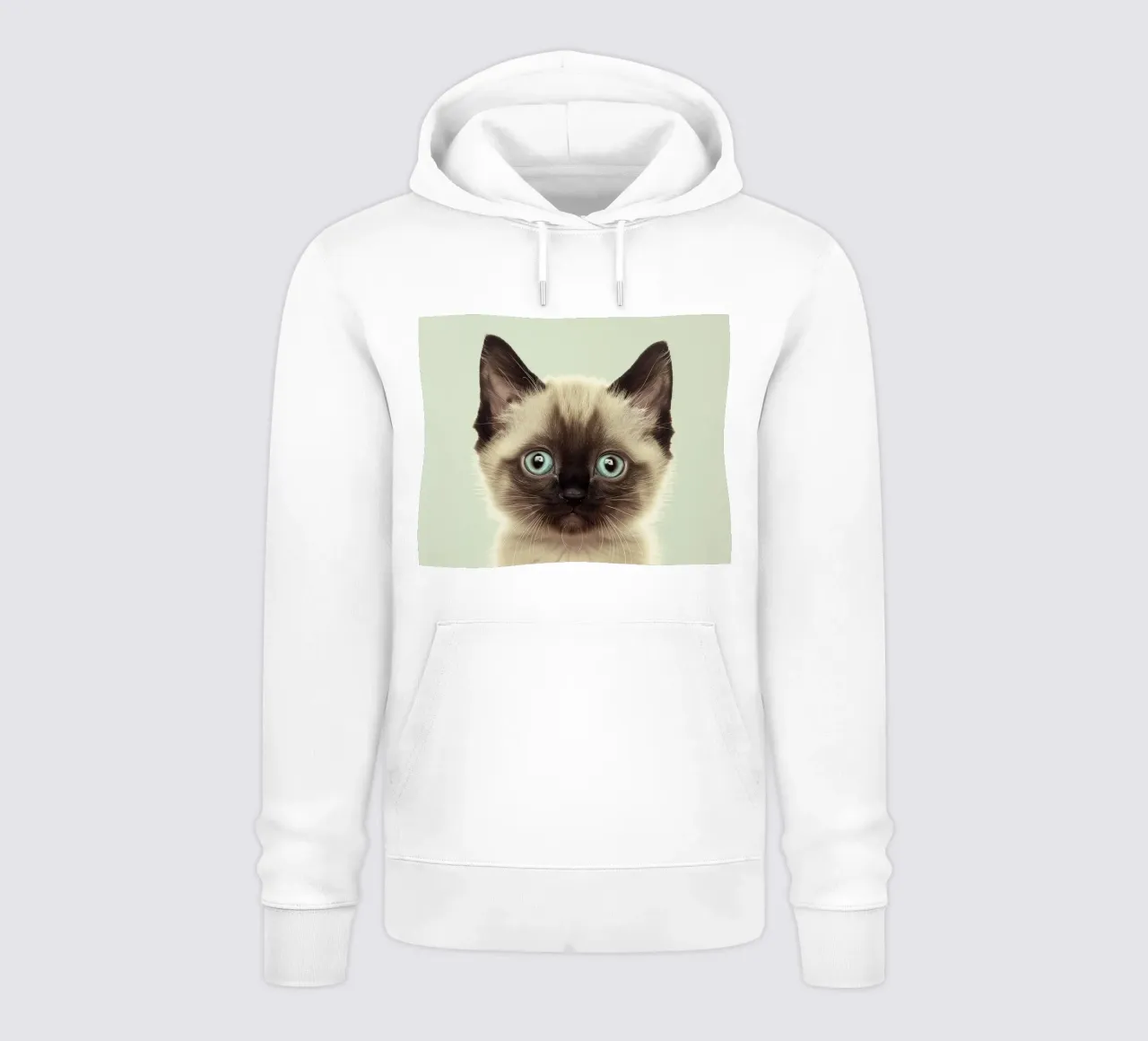 Un simpatico gattino con straordinari occhi azzurri e marcature distinte felpa con cappuccio da DesignDoodle