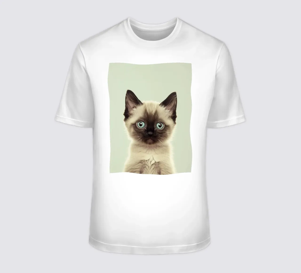Cute kitten with striking blue eyes and distinct markings t-shirt by DesignDoodle