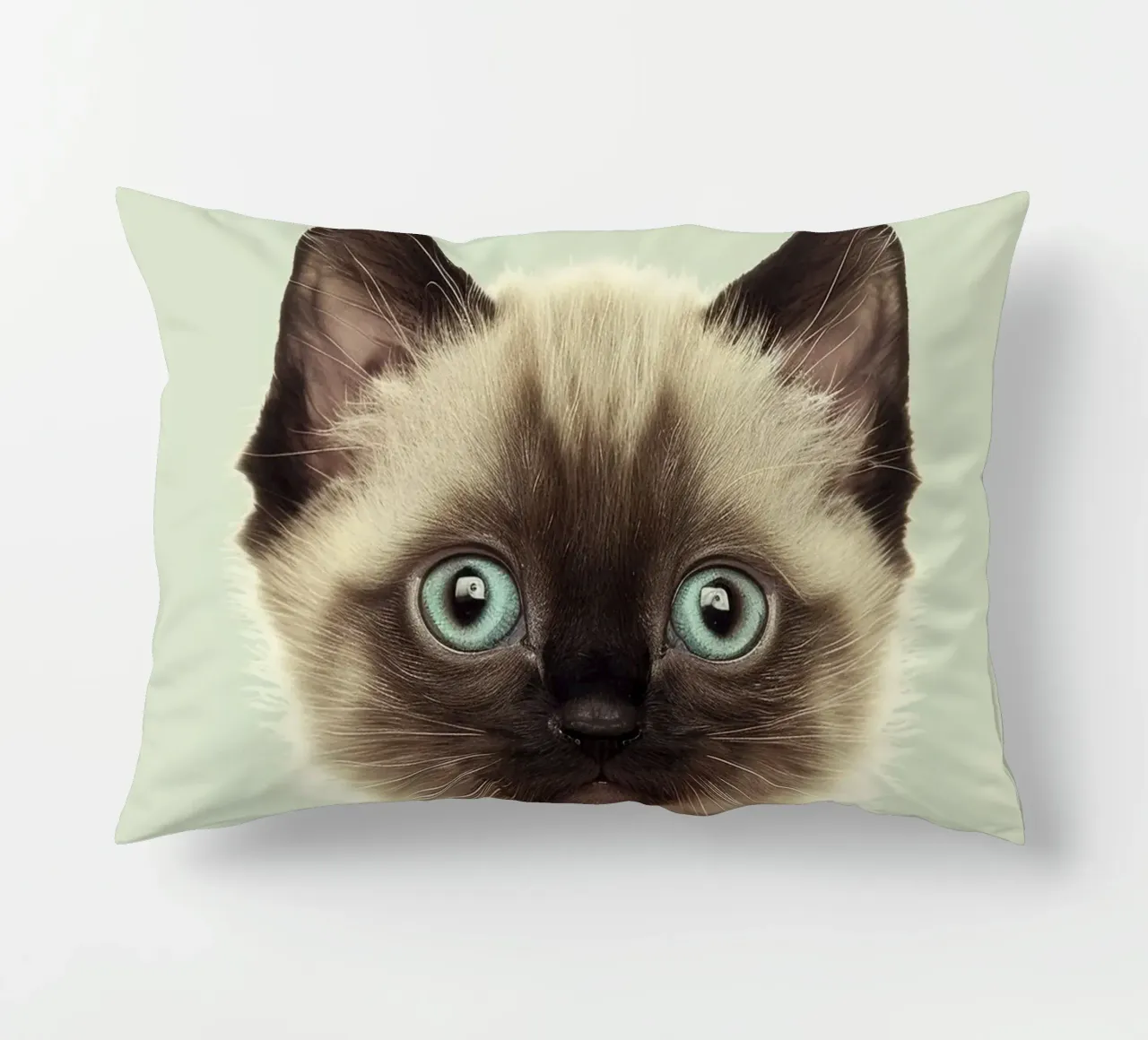 Un simpatico gattino con straordinari occhi azzurri e marcature distinte cuscino da DesignDoodle