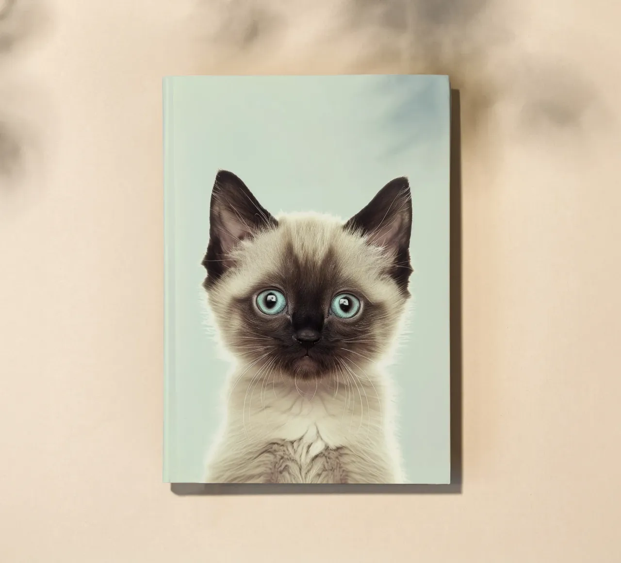 Cute kitten with striking blue eyes and distinct markings notebook by DesignDoodle
