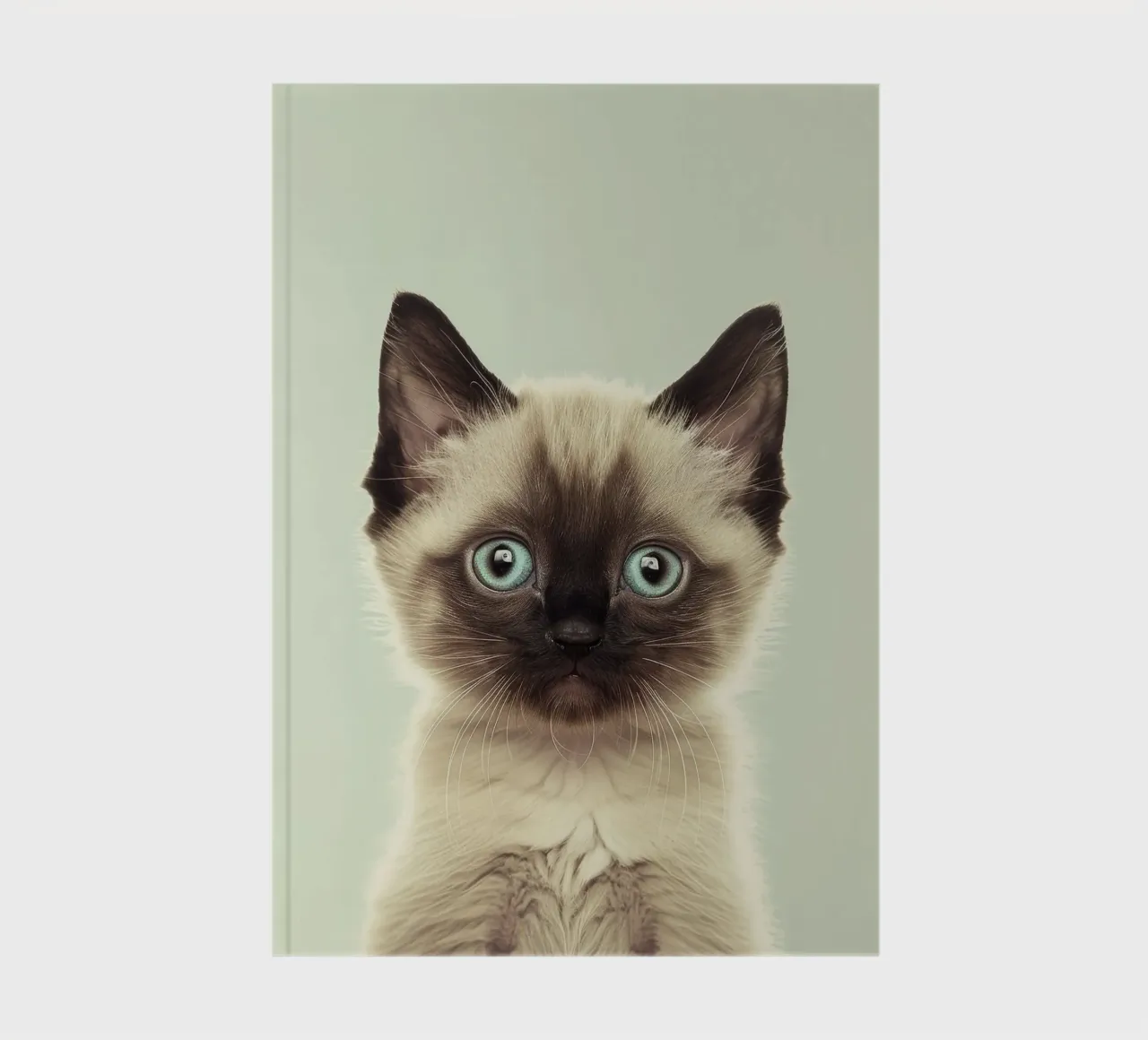 Cute kitten with striking blue eyes and distinct markings notebook by DesignDoodle