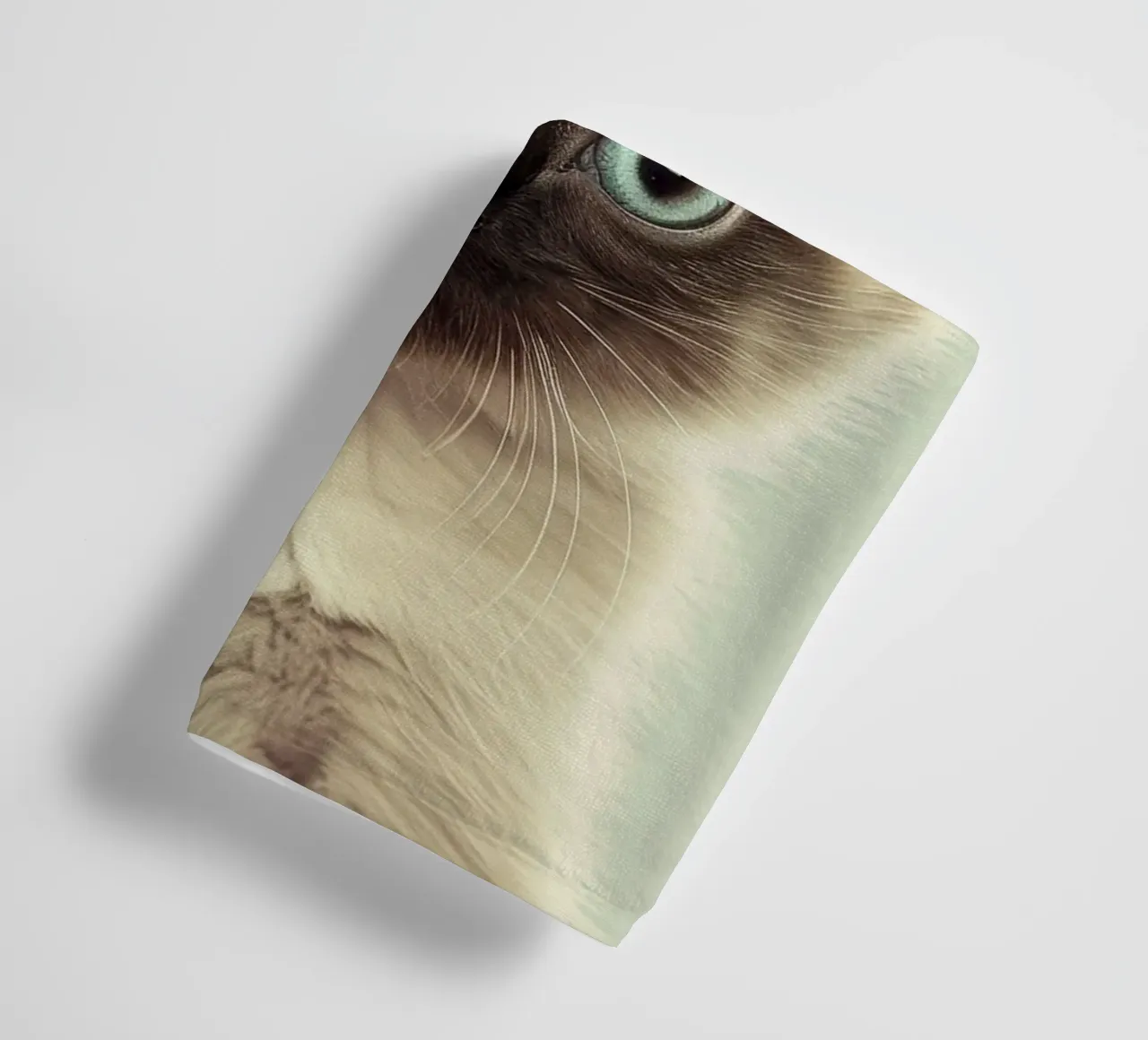 Cute kitten with striking blue eyes and distinct markings towel by DesignDoodle