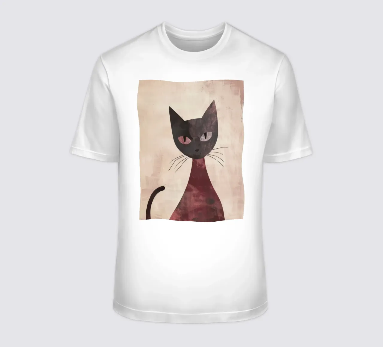 Abstract art representation of a black cat t-shirt by DesignDoodle