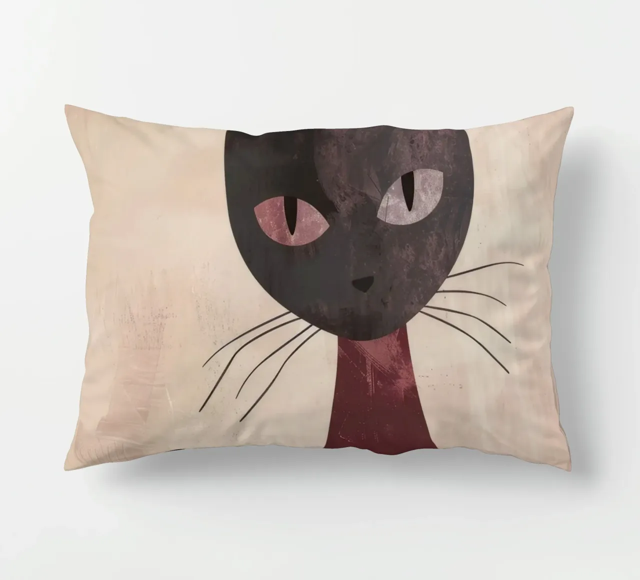 Rappresentazione artistica astratta di un gatto nero cuscino da DesignDoodle
