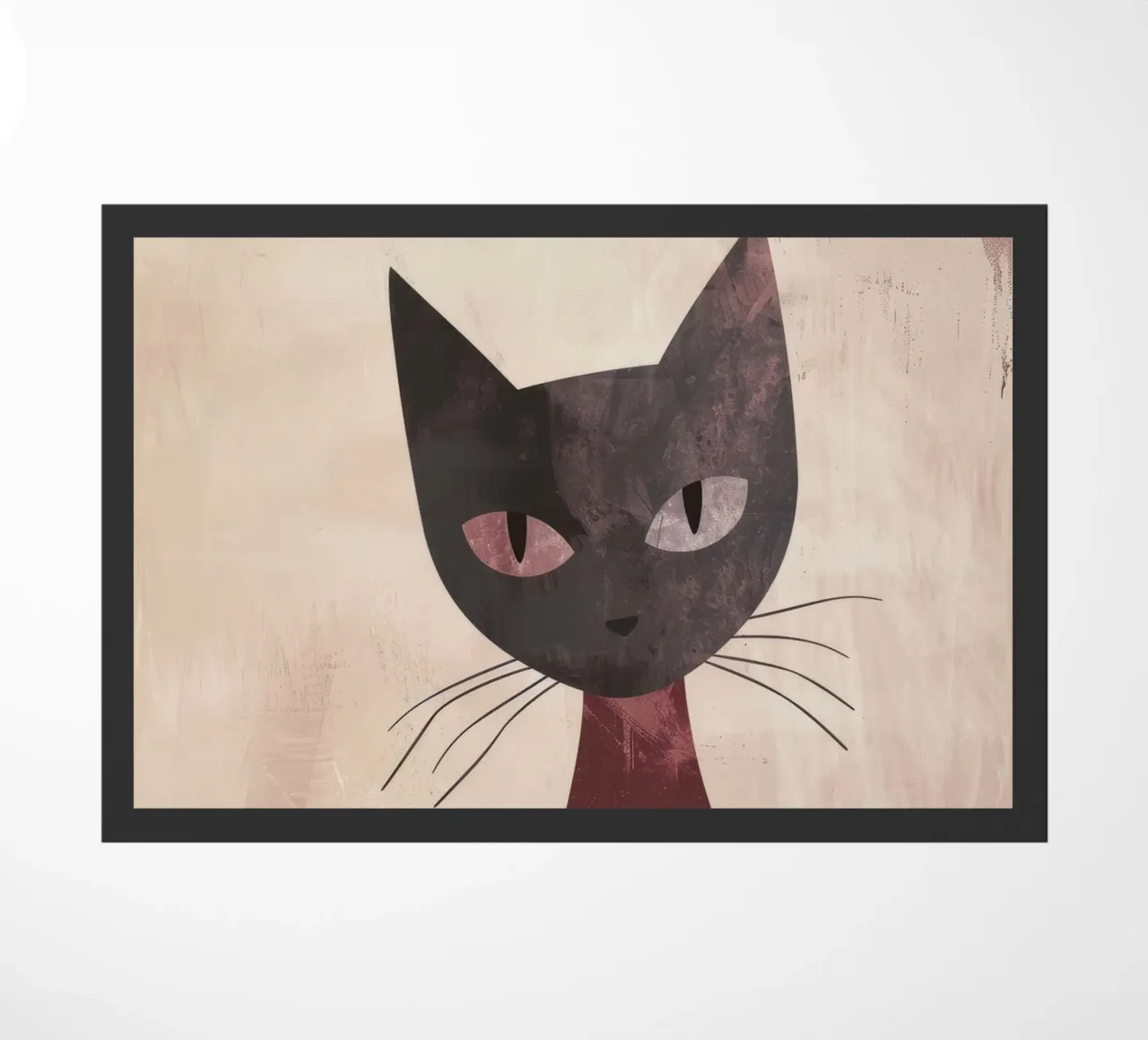 Rappresentazione artistica astratta di un gatto nero zerbino da DesignDoodle