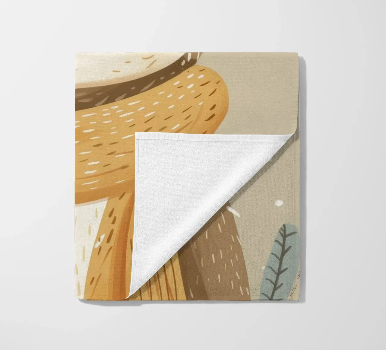 Un personnage paresseux portant une écharpe se détache d'une œuvre d'art neutre serviette de plage de DesignDoodle