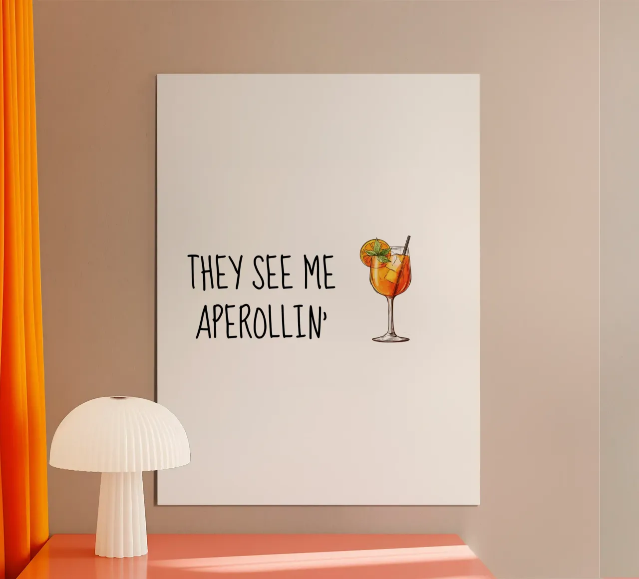 Aperollin' poster met kunststof frame van Gift Ideas