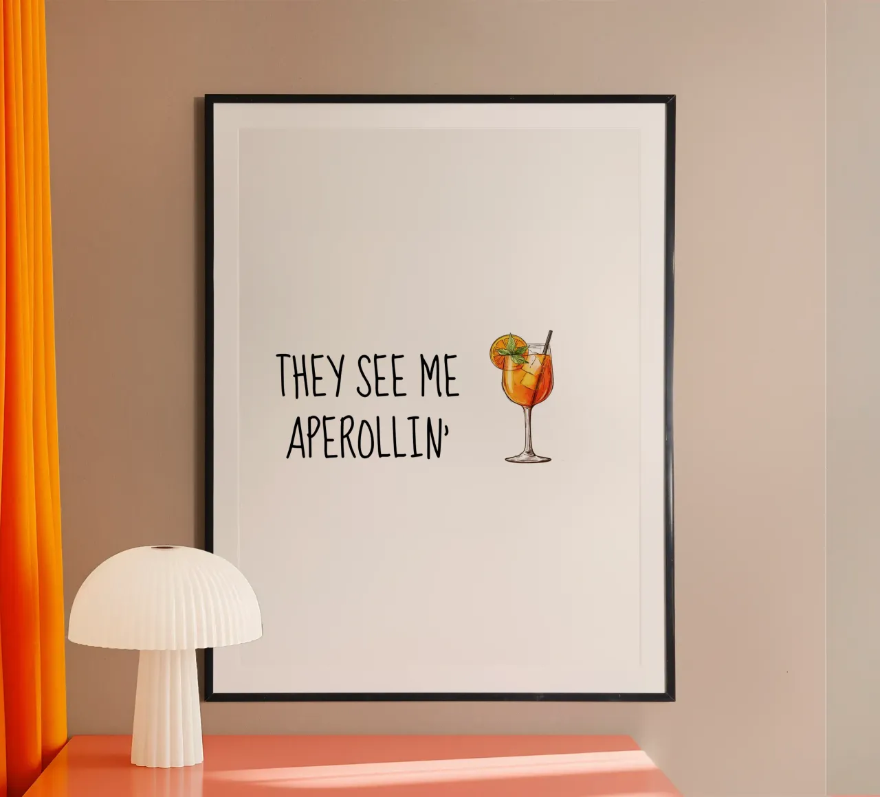Aperollin' poster met kunststof frame van Gift Ideas