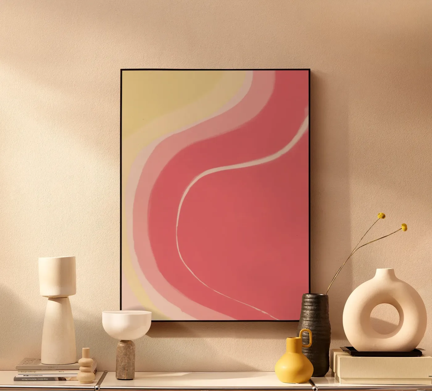 Pink and Yellow Acryl-Glas von Pictura