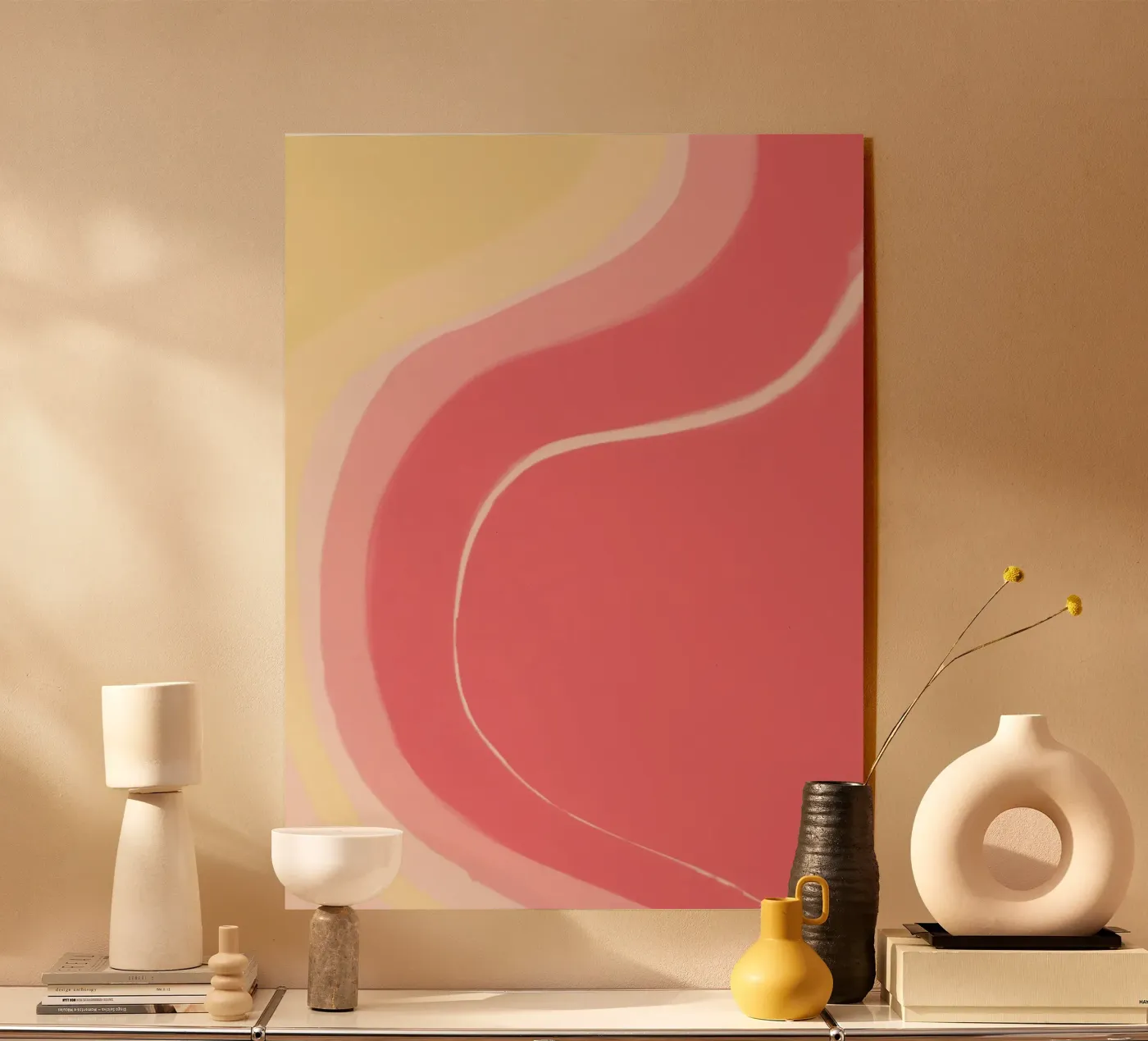 Pink and Yellow Acryl-Glas von Pictura