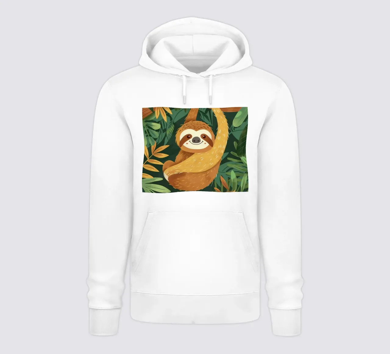 Bradipo appeso a un ramo nella foresta pluviale tropicale felpa con cappuccio da DesignDoodle