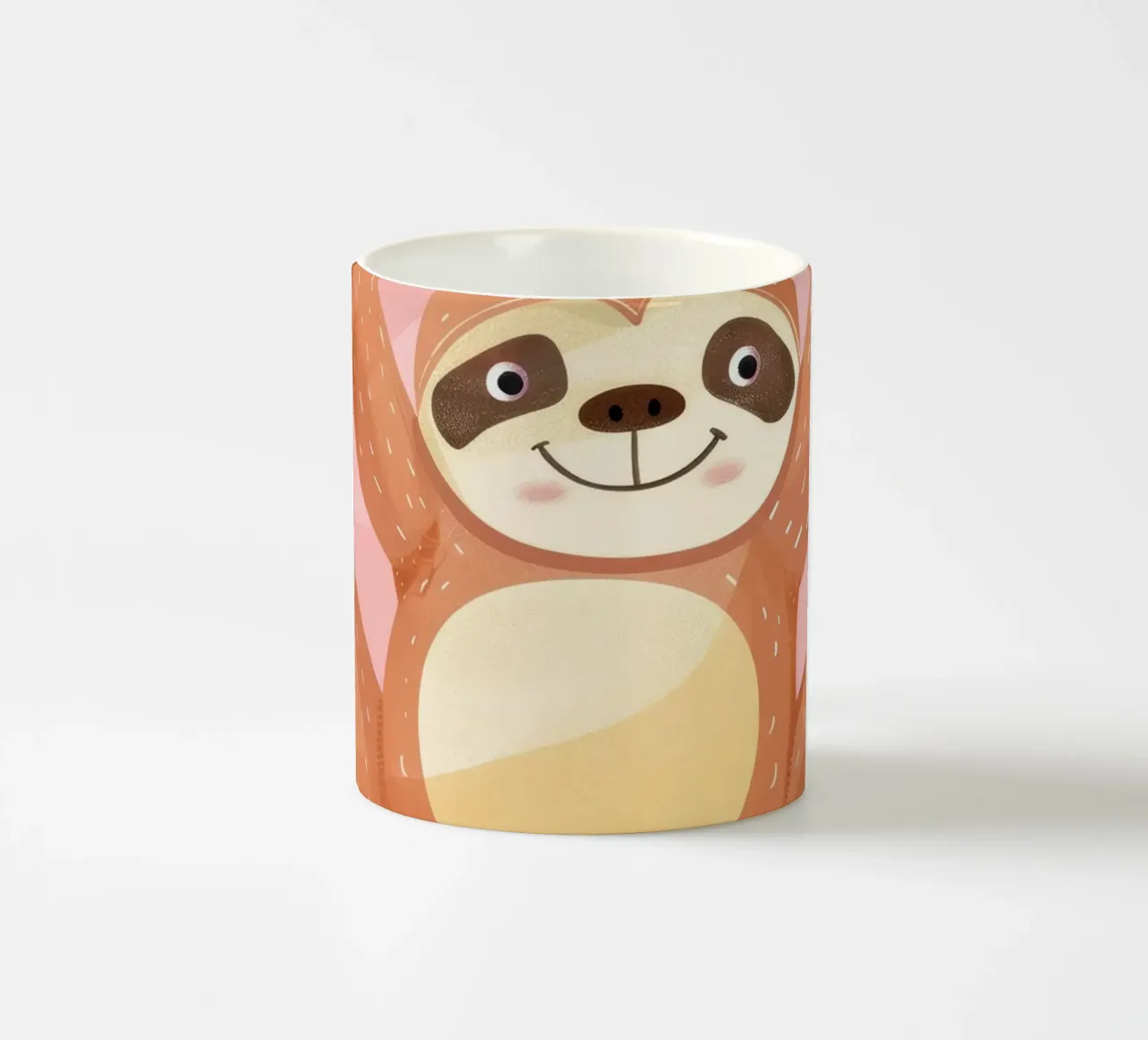 Bradipo appeso a un ramo in un ambiente tropicale con colore tazza in ceramica da DesignDoodle
