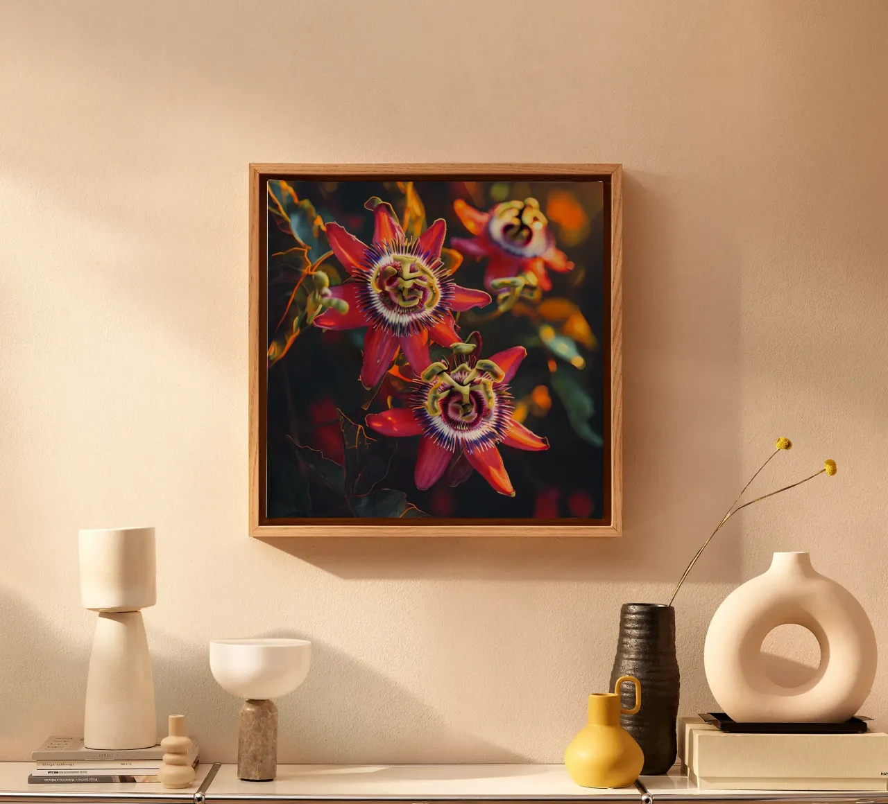 Fluisterweide canvas met Baklijst van Bold Blooms