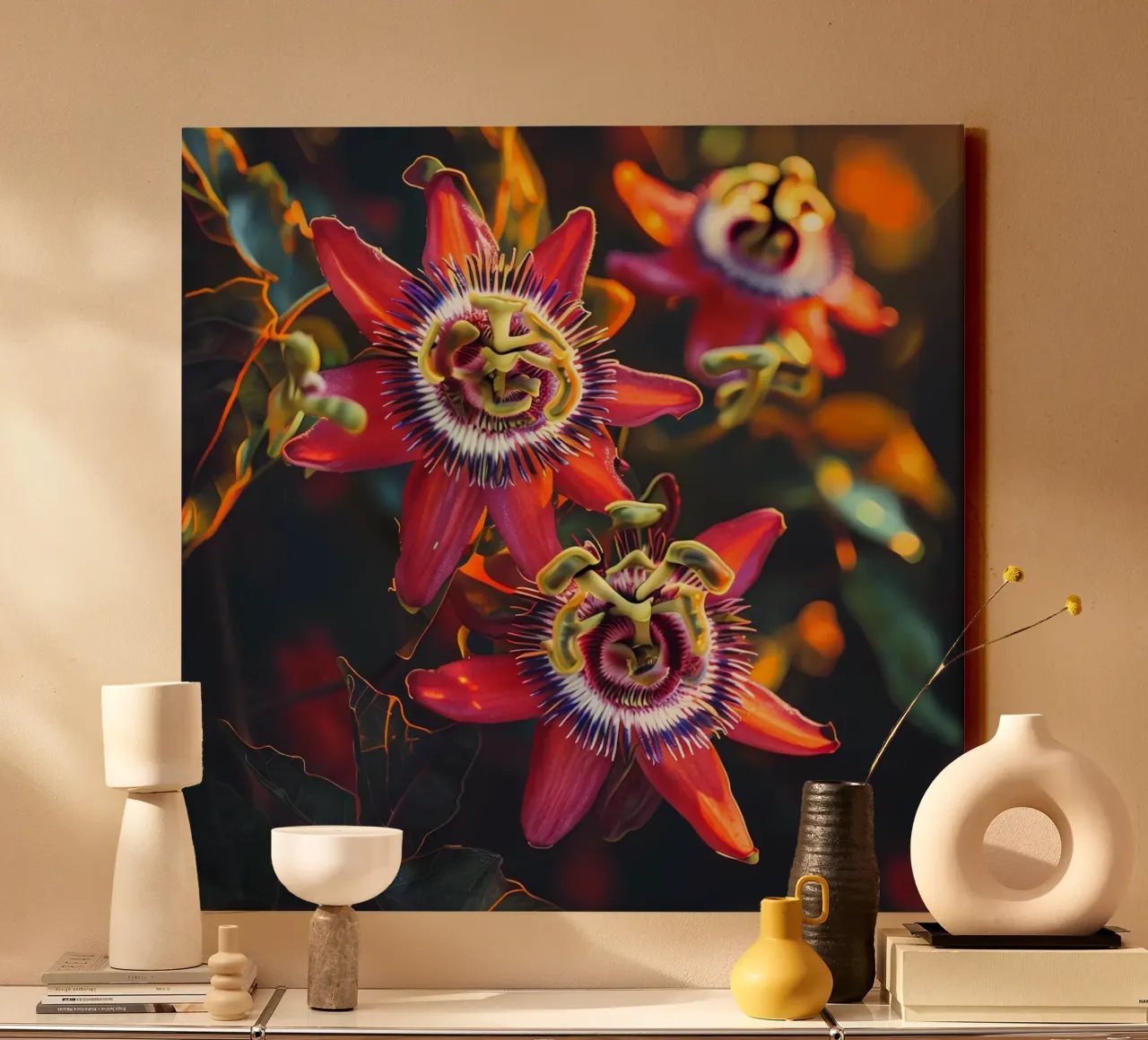 Fluisterweide canvas met Baklijst van Bold Blooms