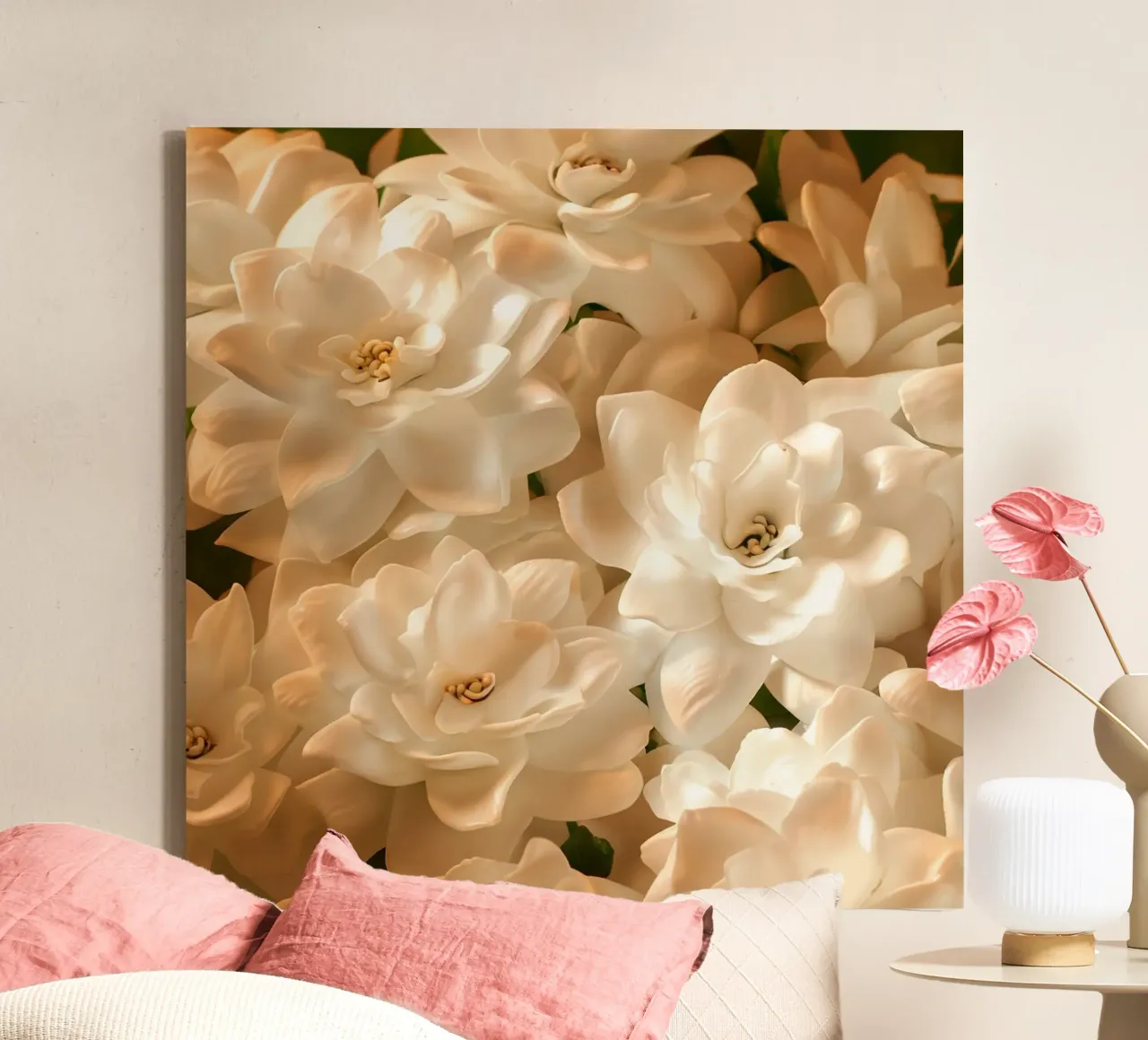 Fluisterweide canvas met Baklijst van Bold Blooms