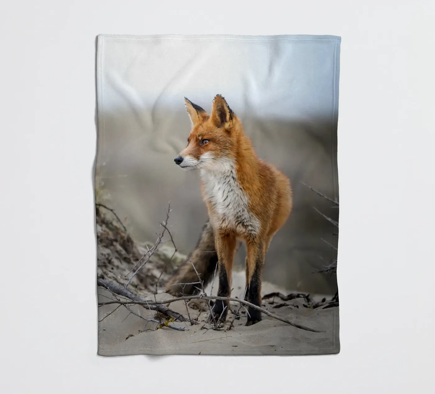 Rode vos fleecedeken van Tom's Wildlife