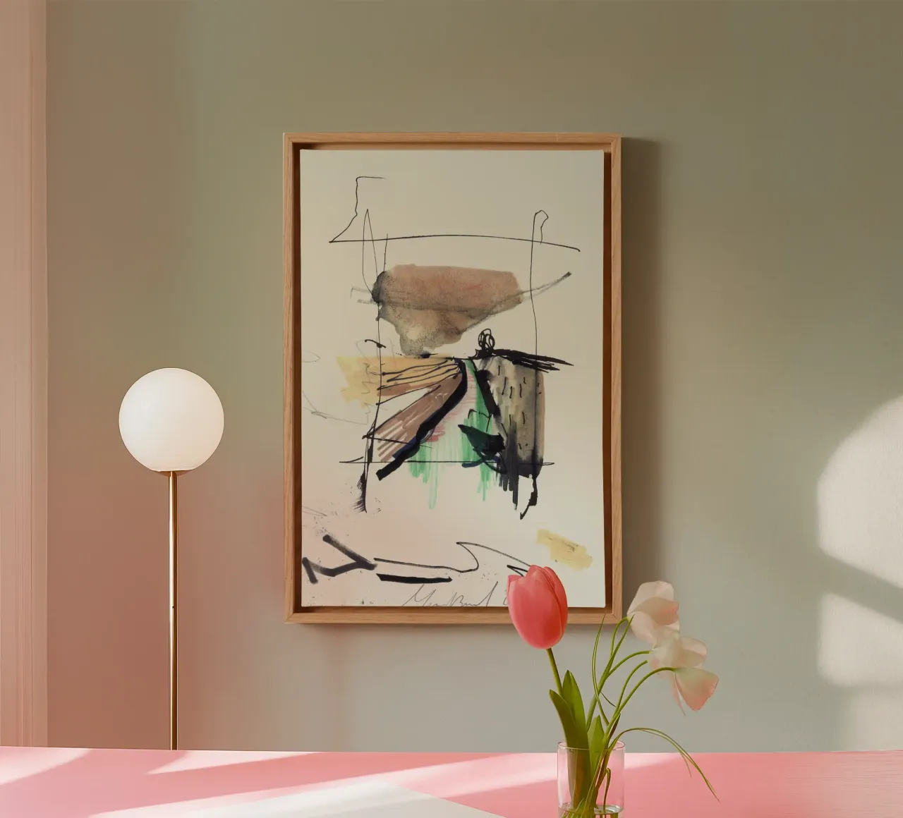 Fiandre. inchiostro/acquerello disegnato a mano Bozzetto tela con Cornice a cassetta da ISABO Creations