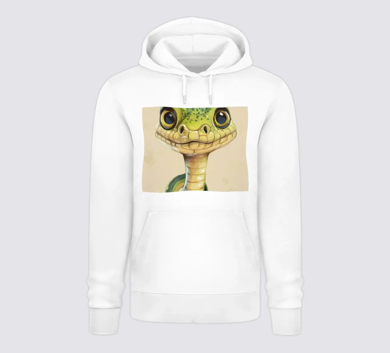 Snake with large eyes on a soft background hoodie by DesignDoodle