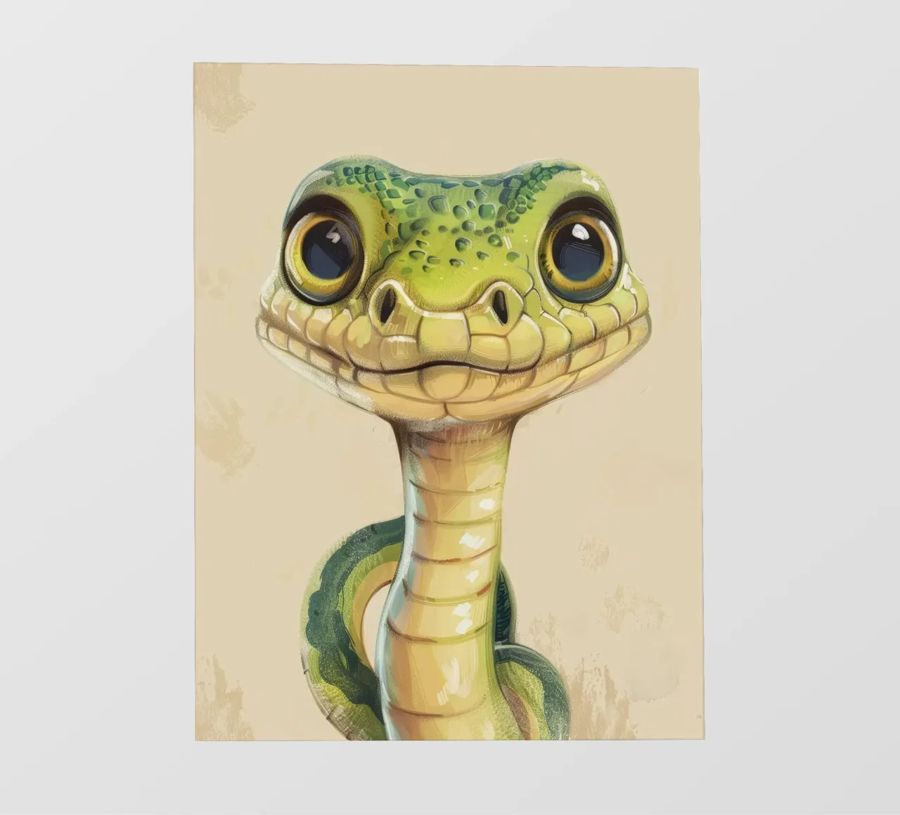 Snake with large eyes on a soft background backlit film by DesignDoodle