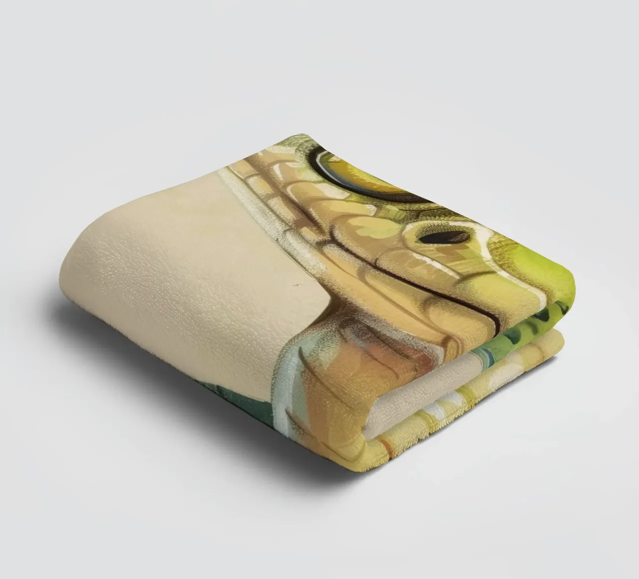 Snake with large eyes on a soft background towel by DesignDoodle