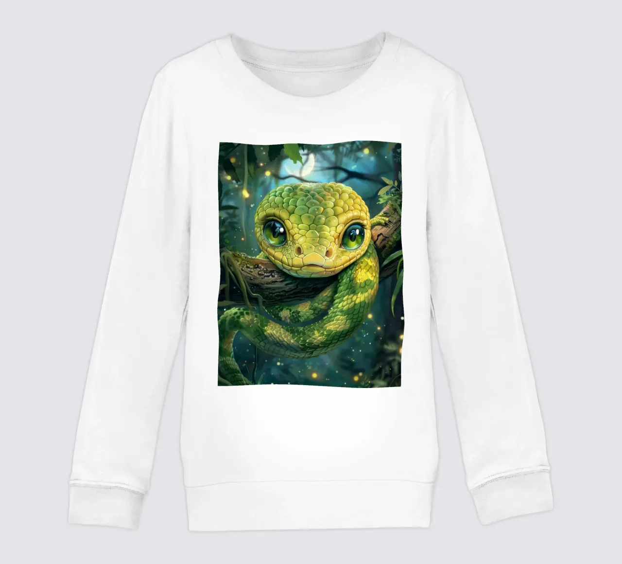 Serpente verde estroso che riposa su un ramo felpa bambino da DesignDoodle