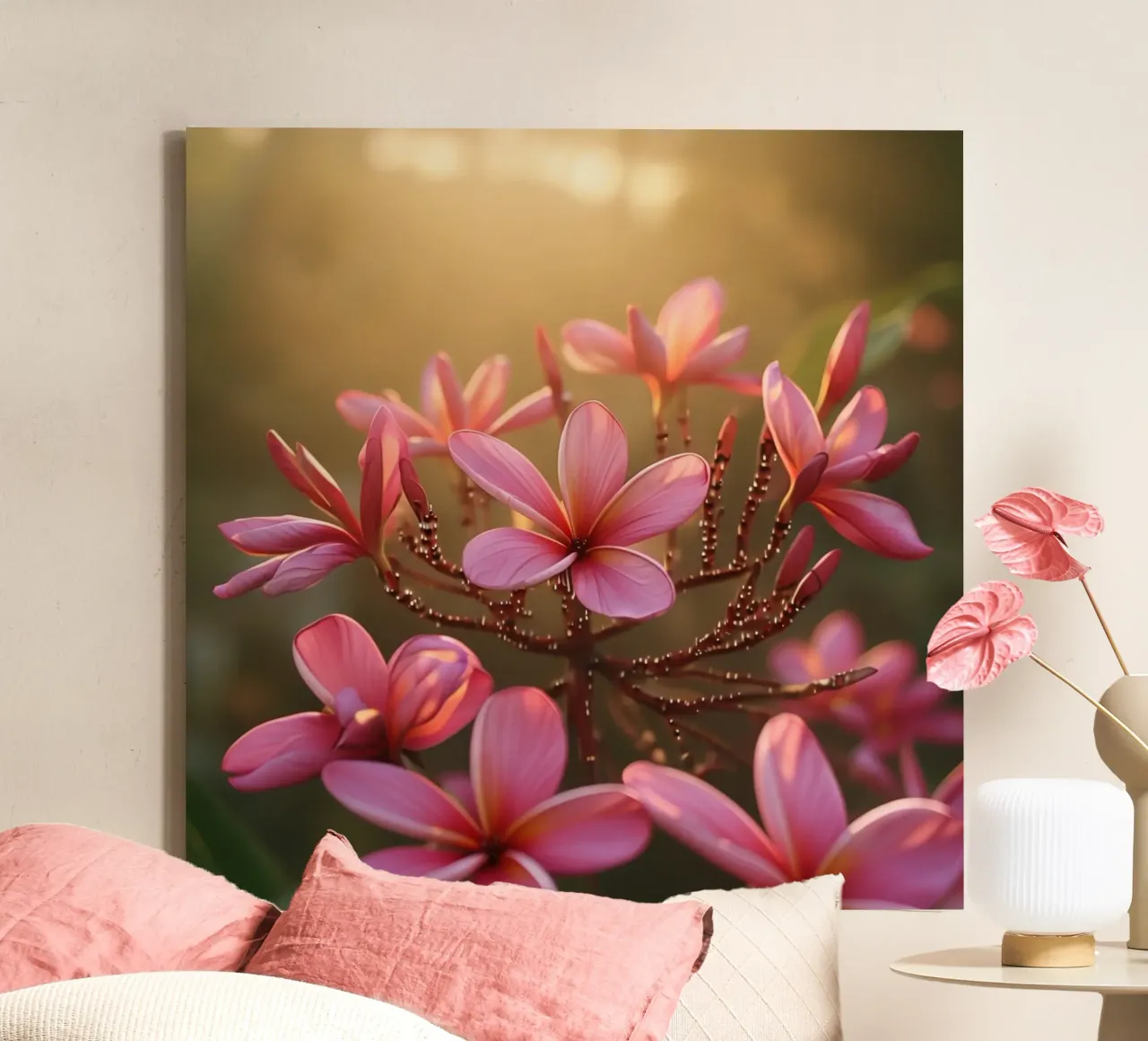 Fluisterweide canvas met Baklijst van Bold Blooms