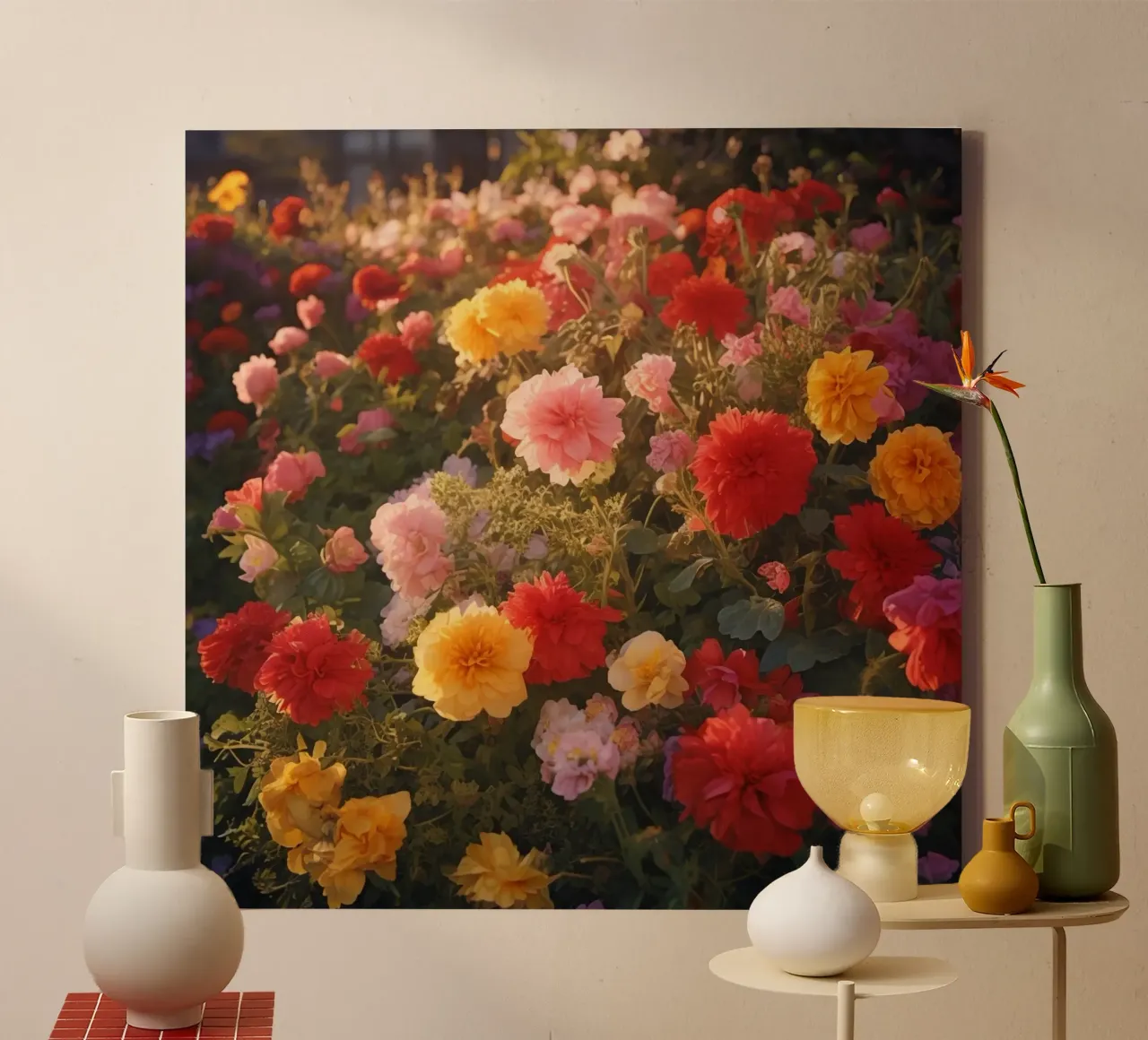 Fluisterweide canvas met Baklijst van Bold Blooms