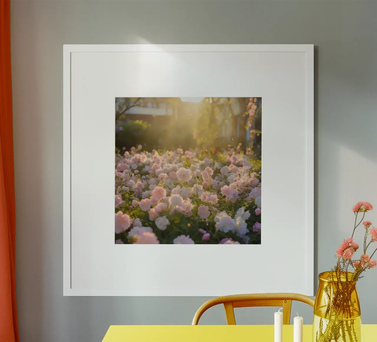 Sussurri del prato poster con telaio in alluminio da Bold Blooms