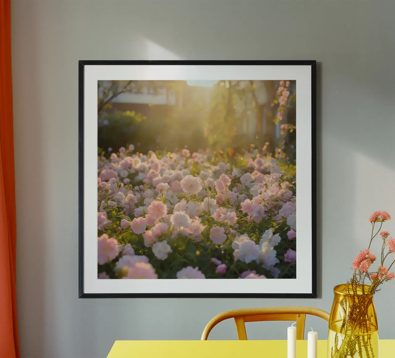 Sussurri del prato poster con telaio in alluminio da Bold Blooms