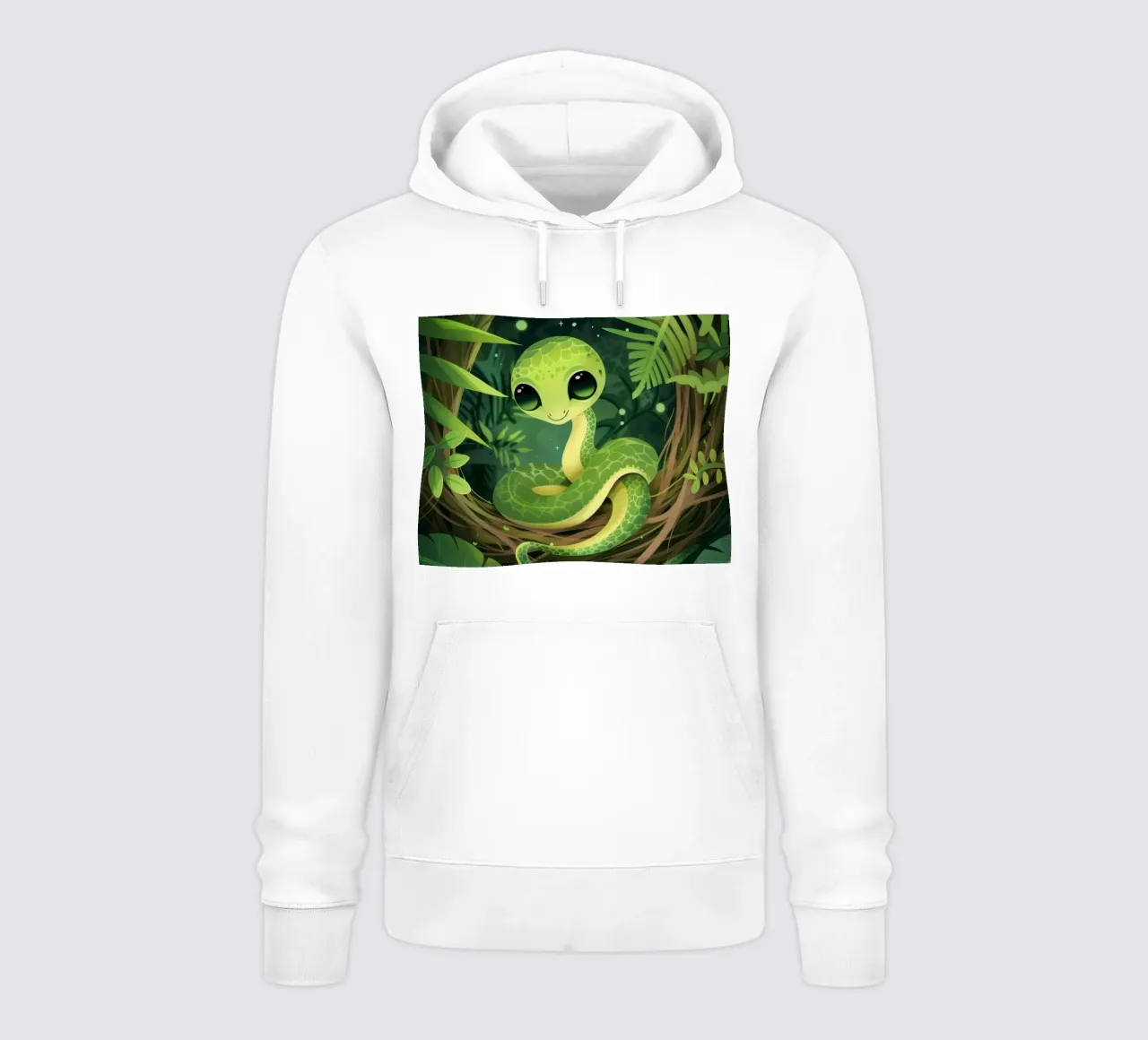 Giovane cucciolo di serpente che sorride nella notte della foresta felpa con cappuccio da DesignDoodle