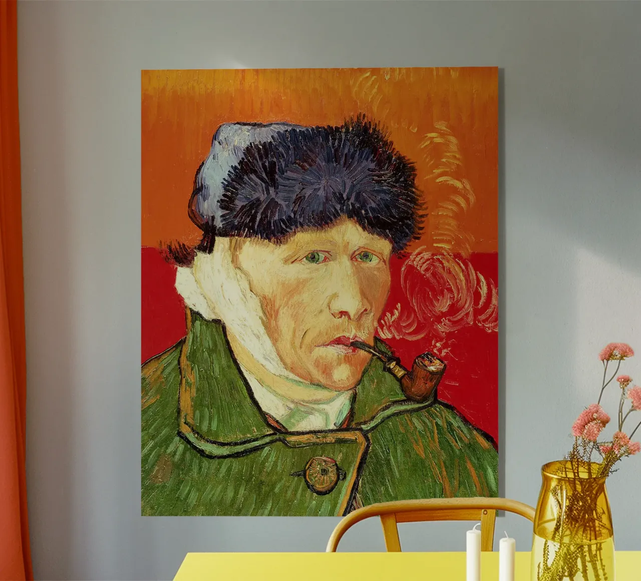 Autoritratto con orecchio fasciato e pipa plexiglass da ValerieArt