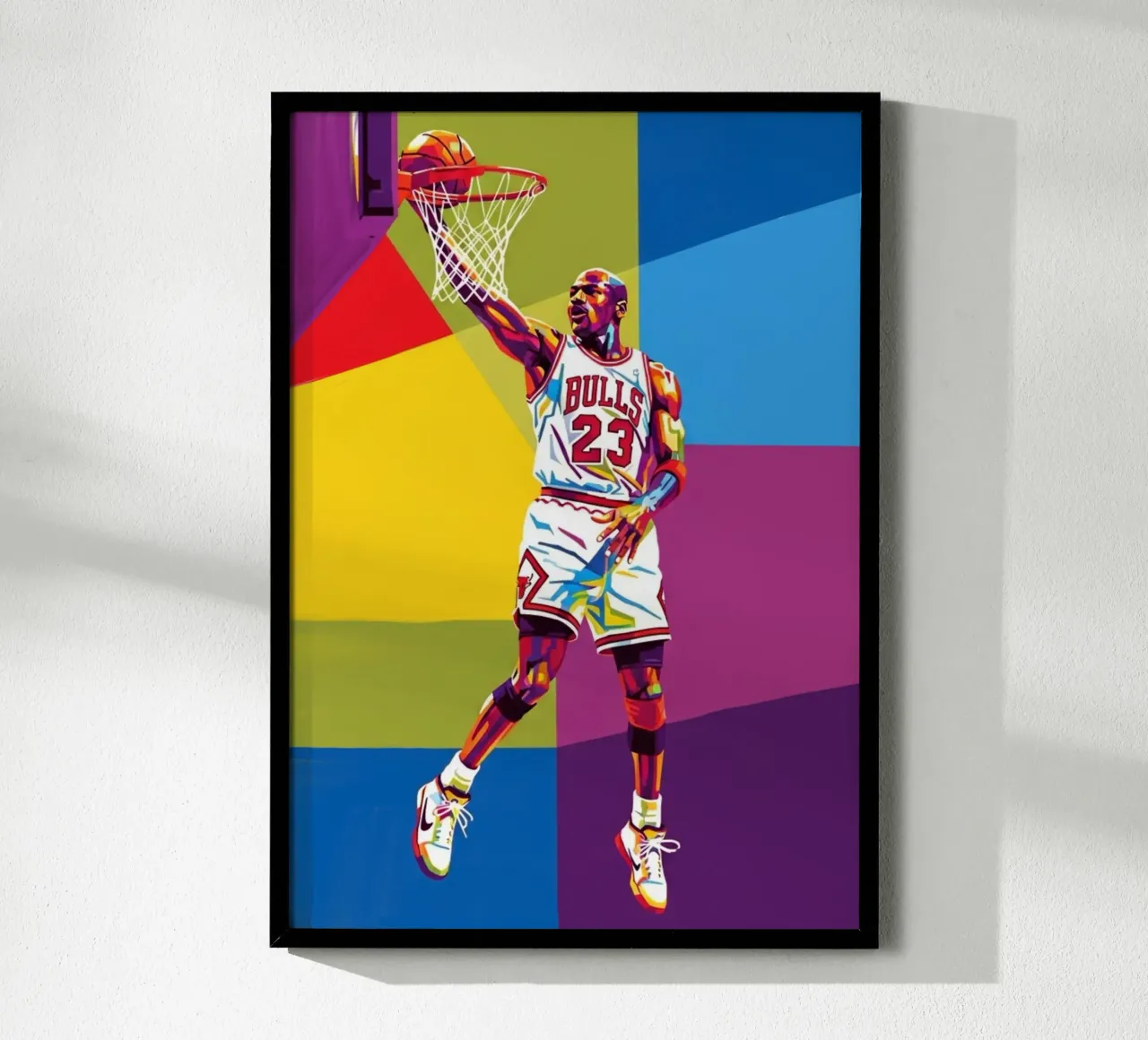 Michael Jordan WPAP art style poster con telaio in legno da Hantamrata