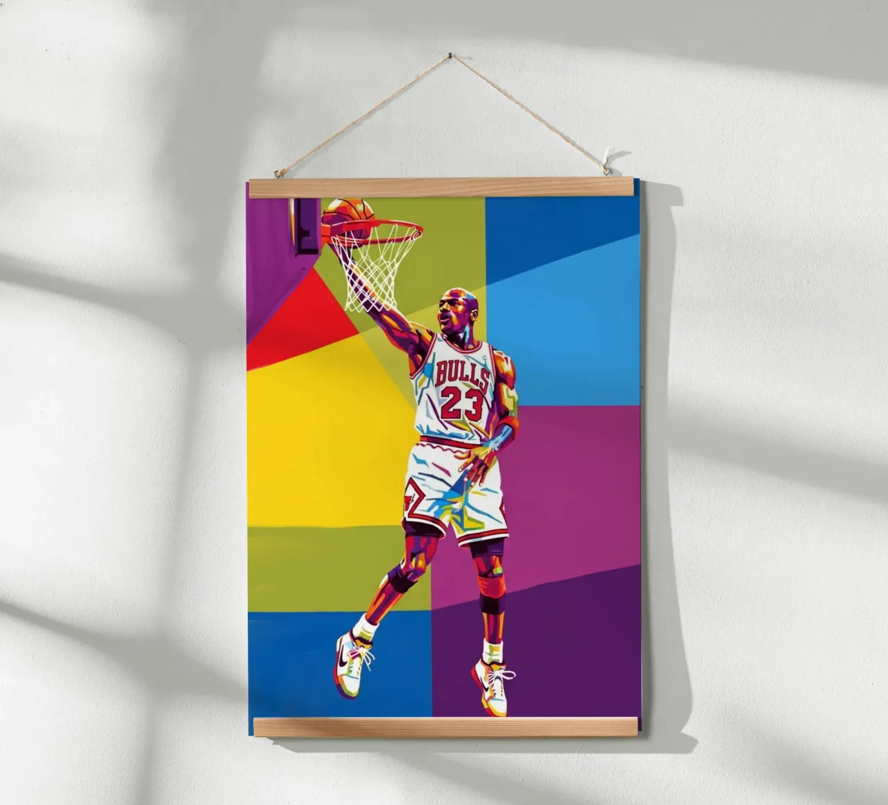 Michael Jordan WPAP art style poster con telaio in legno da Hantamrata