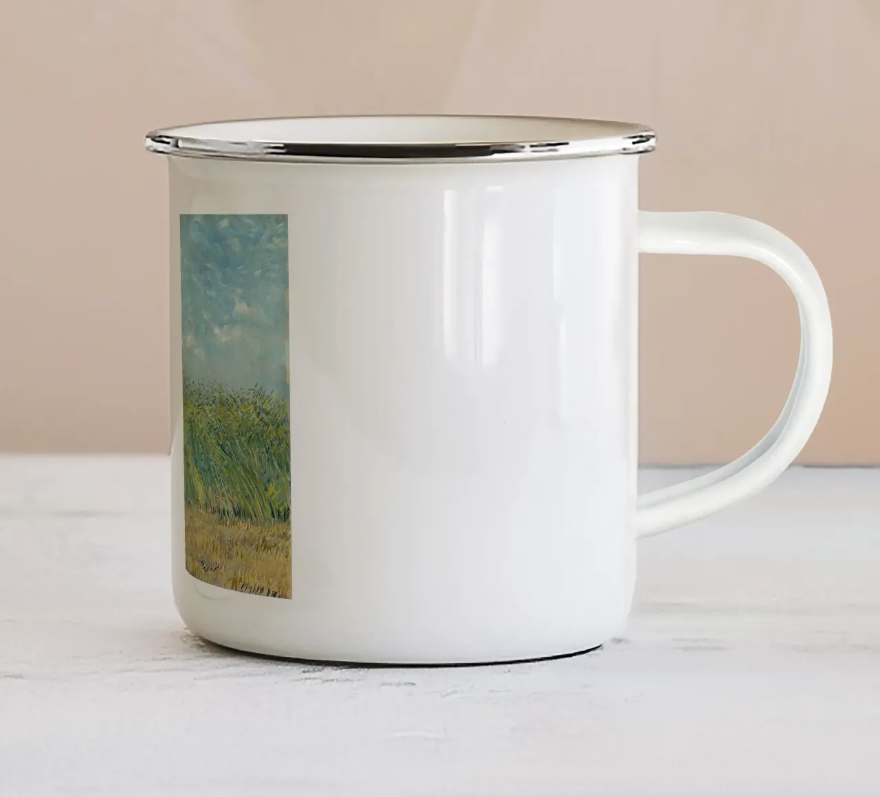 Campo di grano con pernice tazza in smalto da ValerieArt