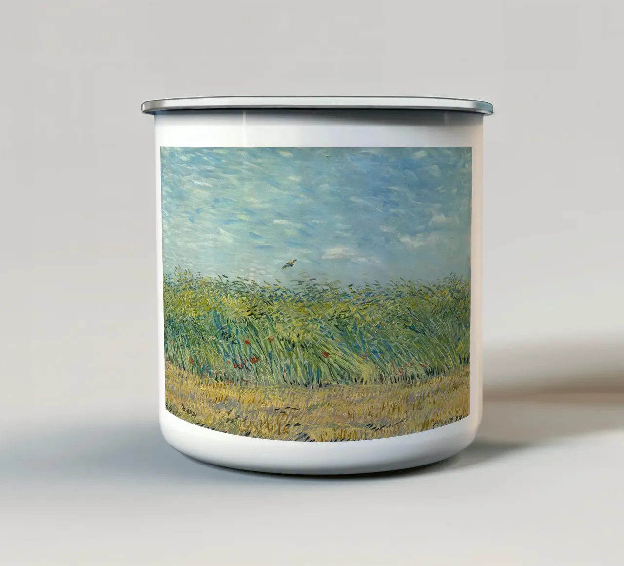 Campo di grano con pernice tazza in smalto da ValerieArt