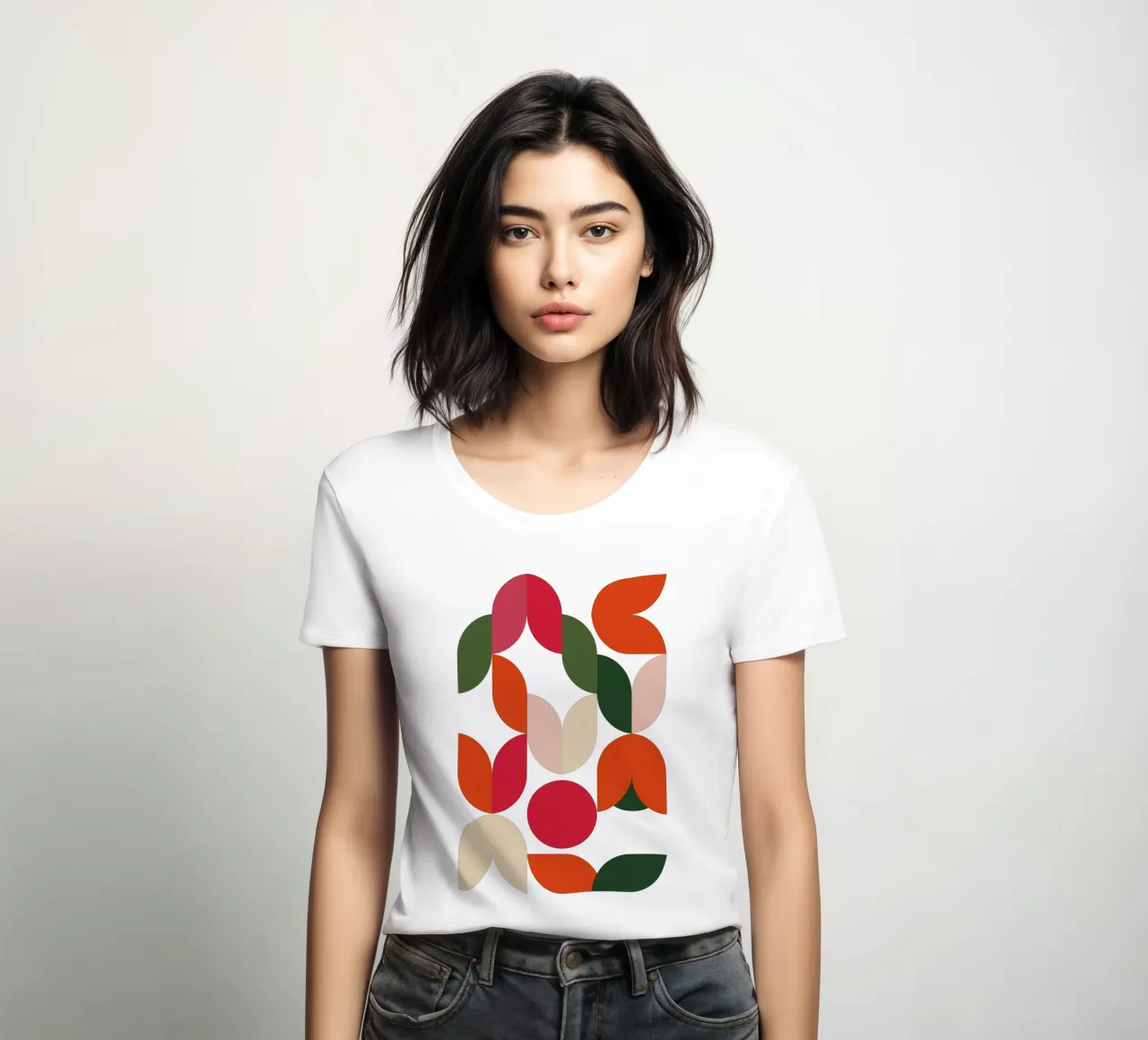 Celestial Bloom Fusion t-shirt da donna da Dream Print Designs
