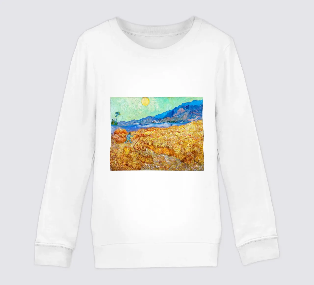Campo di grano con mietitore 1889 felpa bambino da ValerieArt