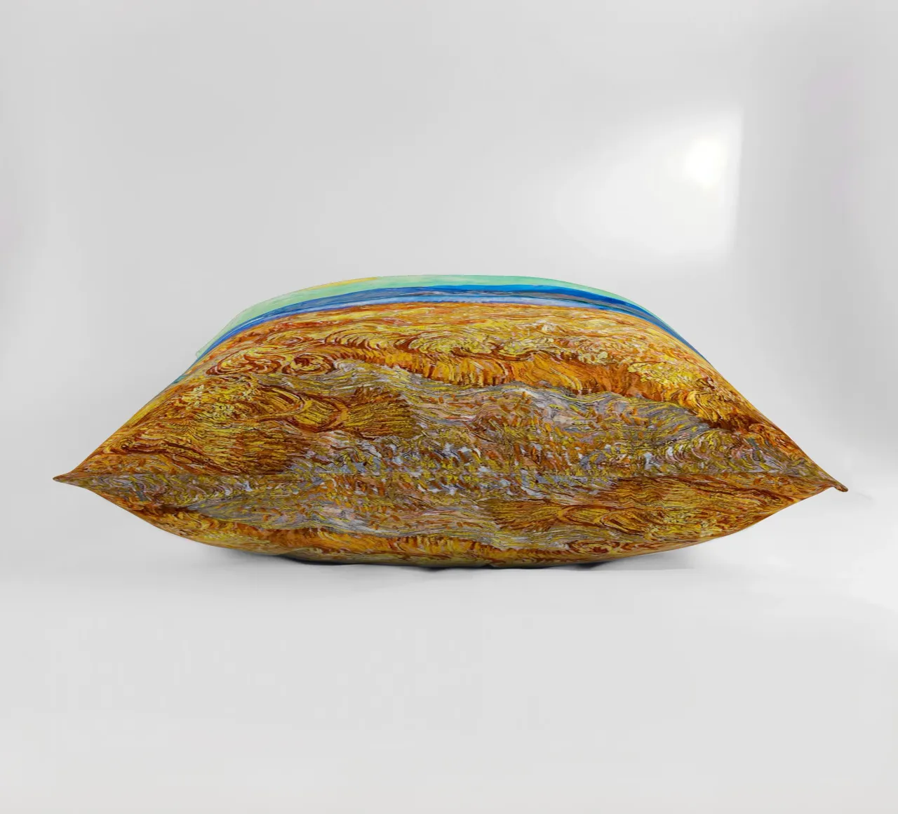 Champ de blé avec une faucheuse 1889 coussin de ValerieArt