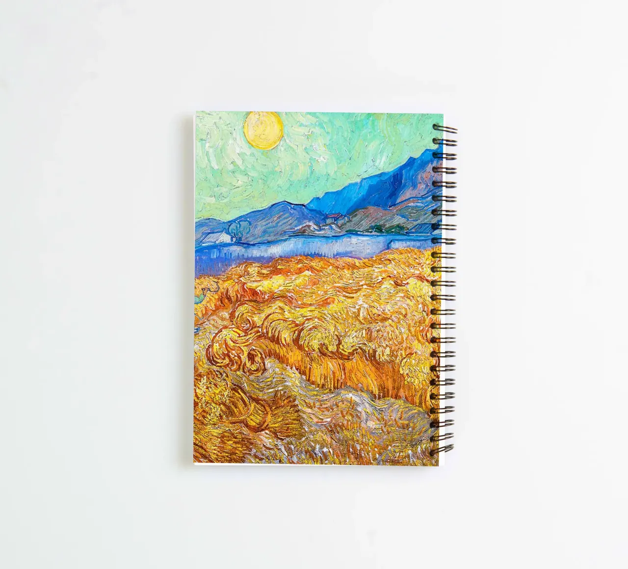 Wheatfield with a Reaper 1889 spiral notebook by ValerieArt