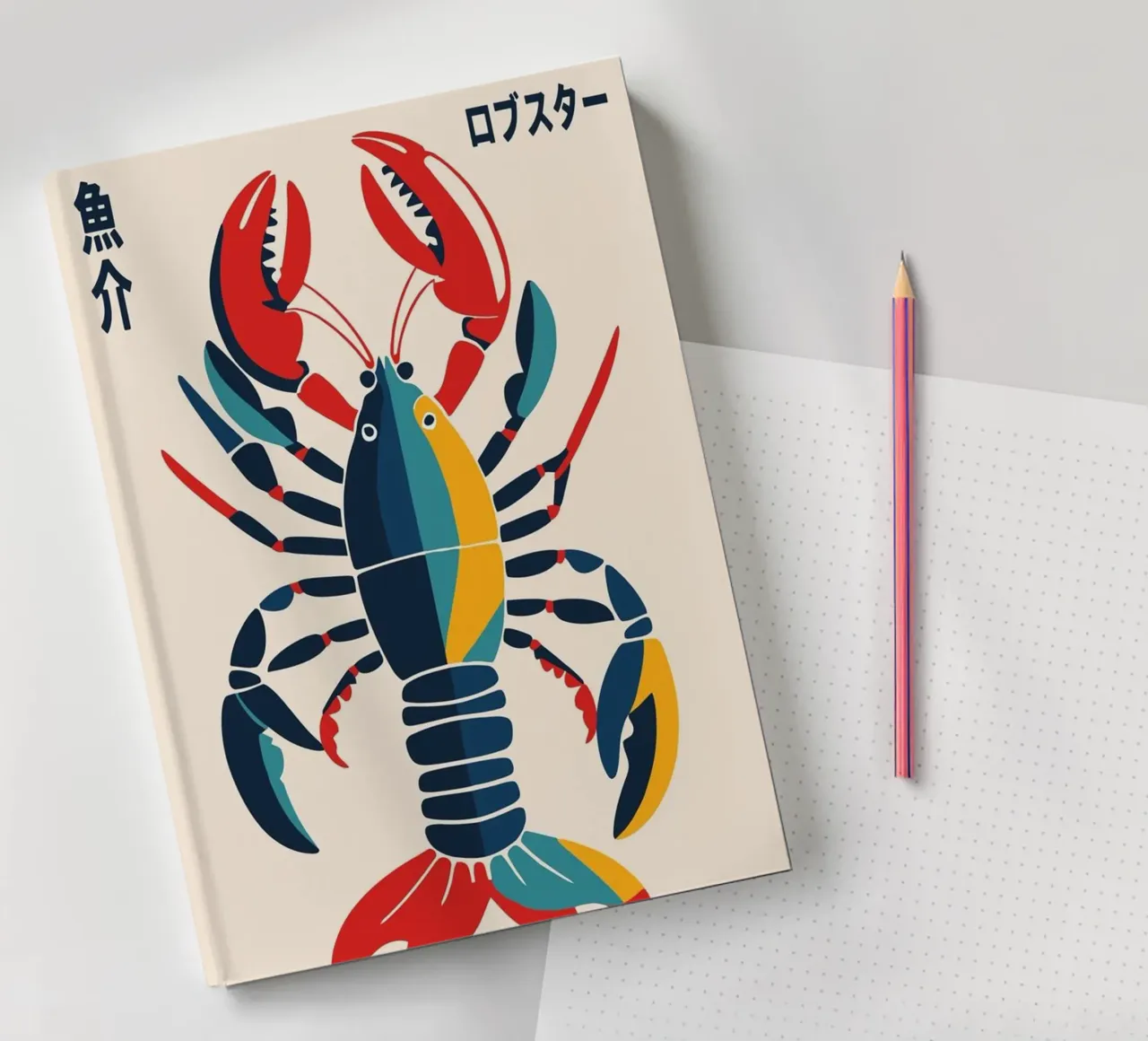Rainbow Lobster notebook by cosmos studio