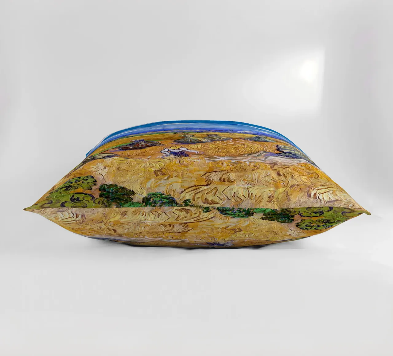 Wheat Fields with Reaper Auvers 1888 decorative cushion by ValerieArt
